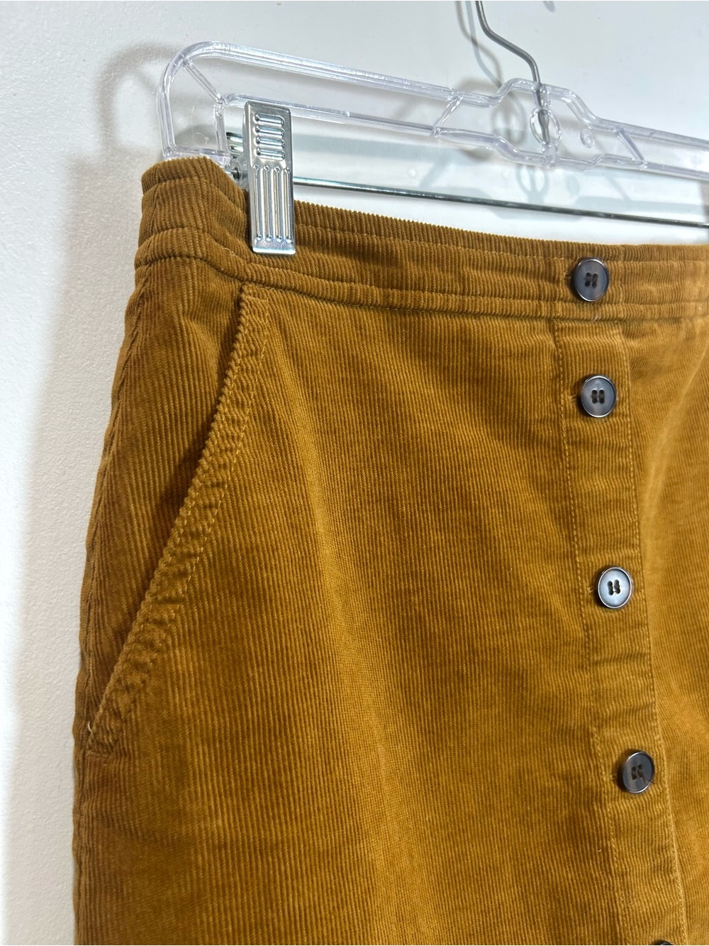 J.Crew Corduroy Skirt Button Front A-Line Mini Women 6 Brown Preppy Academia - Picture 5 of 10